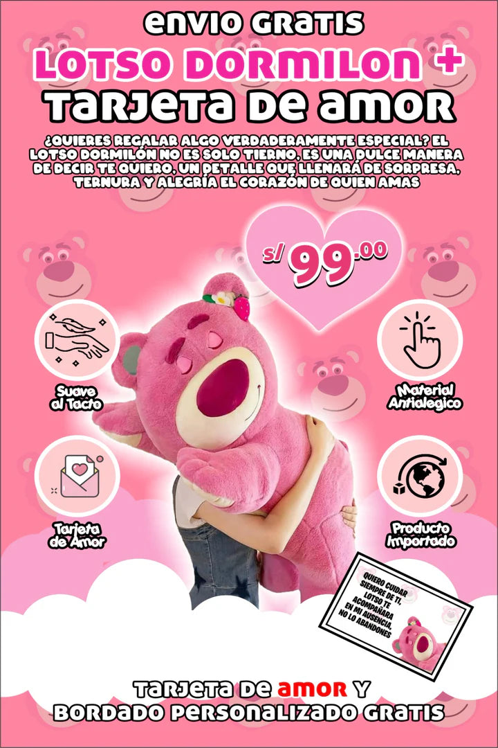 LOTSO DORMILÓN IMPORTADO + BORDADO PERSONALIZADO ❤️