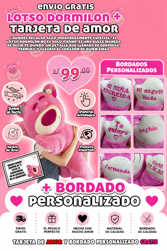 LOTSO DORMILÓN IMPORTADO + BORDADO PERSONALIZADO ❤️
